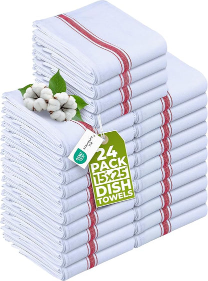 Utopia Towels Red Dish Towels 100% Ring Spun Cotton Highly Absorbent & Reusable