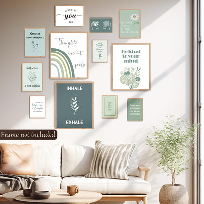 Sage Green Mental Health Posters, Mental Health Matters Poster, Therapy Office Decor (UNFRAMED)