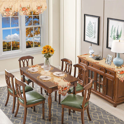 Simhomsen Embroidered Thanksgiving Harvest Pumpkins Table Runners for Autumn Or Fall Decorations (14 × 108 Inches)