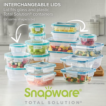 Snapware Plastic Total Solution 3-Pack Food Storage Containers Set, Leakproof &