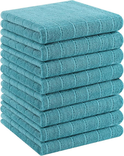 Homaxy 100% Cotton Terry Kitchen Towels, Checkered Designed, Soft and Super