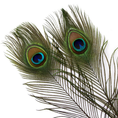THARAHT 24pcs Peacock Feathers Natural Long in Bulk 30-32 inch(75-80 cm) for Floral Arrangements DIY Craft, Wedding Home Party Holiday Decoration Peacock Feathers