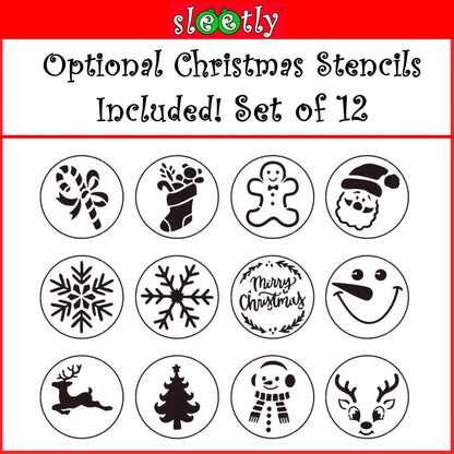 SLEETLY 4" 12pk Blank DIY Christmas Ornaments for Crafts to Personalize, Make Your Own Ornament for Kids and Adults, Drawing, Stickers, Plain Paintable Flat Disc to Decorate, Stencils, Matte Gold