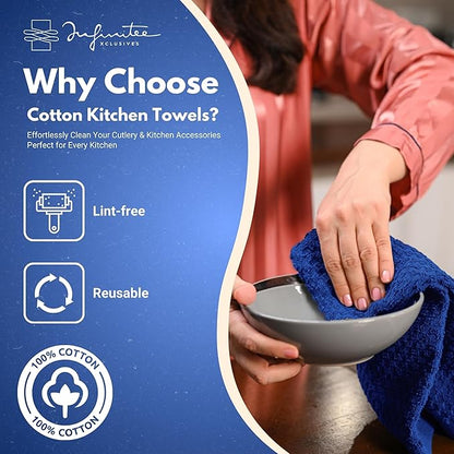 Infinitee Xclusives Premium Kitchen Towels – Pack of 3, 100% Cotton |15 x 25|