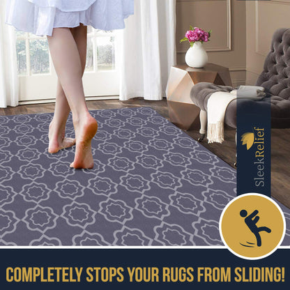 sleek relief Non-Slip Area Rug Lock Grip, for Hard Floors- Keep Rug in Place-Pads Available in Many Sizes, Provides Protection and Cushion Padding for Area Rugs and Hardwood Floors(2.6x4.6)