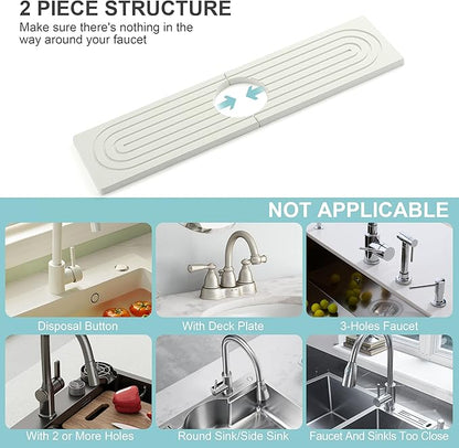 Faucet Mat for Kitchen Sink, Diatomite Fast Drying Stone Sink Tray, Super