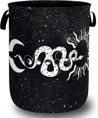 Funny Snakes Laundry Basket Oxford Cloth Sun Starry Sky Moon Laundry Hamper