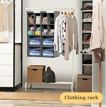 4 Tier Hanging Closet Organizer, 12 Compartments Sweater Organizer