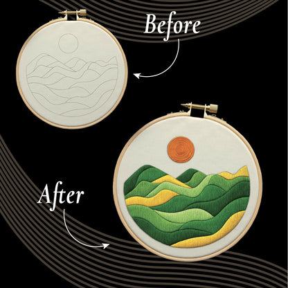Unwynd Embroidery Kit Landscape Edition Set of 3 kit,Cross Stitch Kits for Beginners,Needlepoint Kits for Adults with Easy Floral Pattern Hand Crafts,Hoop,Needle,Mothers Day Gifts