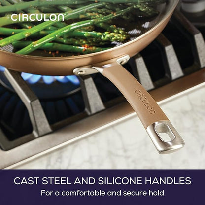 Circulon Premier Professional Hard Anodized Nonstick Cookware Induction Pots and Pans Set Nonstick, Home Essentials, 12-Piece, Bronze