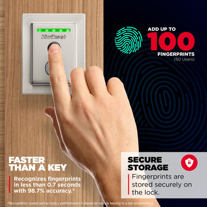 Kwikset Halo Touch Fingerprint Wi-Fi Smart Lock, Keyless Entry Door Low Profile Deadbolt, Geofence Auto-Unlock, Grade AAA Certified, No Hub Easy Install, Matte Black Lifetime Finish Warranty, Square