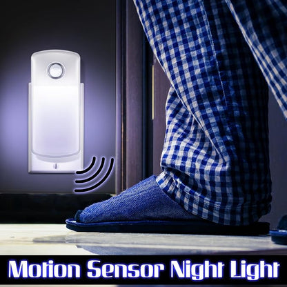 Enhon Emergency Power Failure Night Lights, 5-in-1 Multi Color LED Light, Rechargeable Flashlight with Foldable Plug, Automatic On Off Motion Sensor for Bedrooms, Hallways, Black Outs(3 Pack)