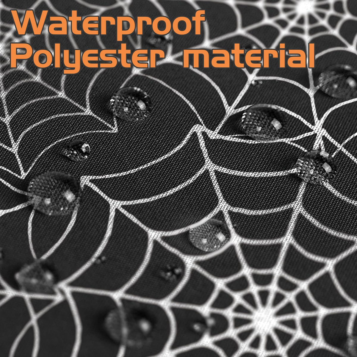 QIALETS Halloween Tablecloth Round 60 Inch Spooky Ghost Spider Web Black Table Covers Washable for Indoor Outdoor Dining Home Party Holiday Decorations