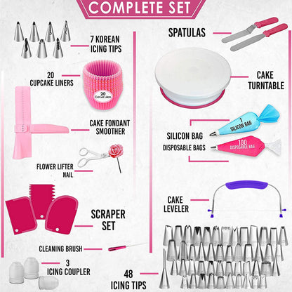 200PCs and 230PCs Cake Decorating Kit for Cake Cupcake and Cookies Decoration