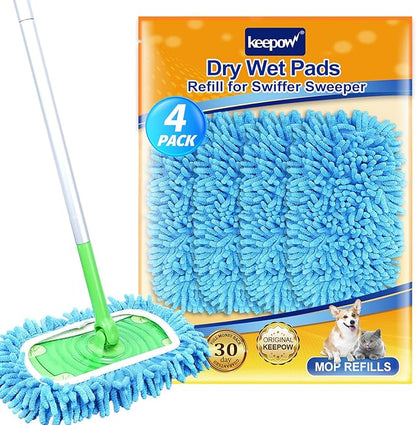 KEEPOW Reusable Microfiber Mop Pads Compatible