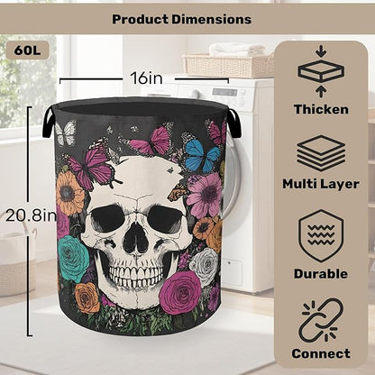 Skull Gothic Laundry Hamper