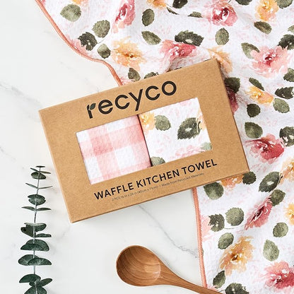 RECYCO Waffle Kitchen Towel Set of 2