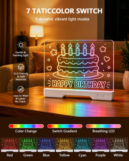 JoyRapt LED Drawing Board for Kids, 16 Inch Light Up Drawing Tablet with 7 Markers & Tracing Book, 3 Modes & 9 Brightness, Art and Craft Drawing Supplies, Girl Birthday Gifts, Room Decor Toys (White)