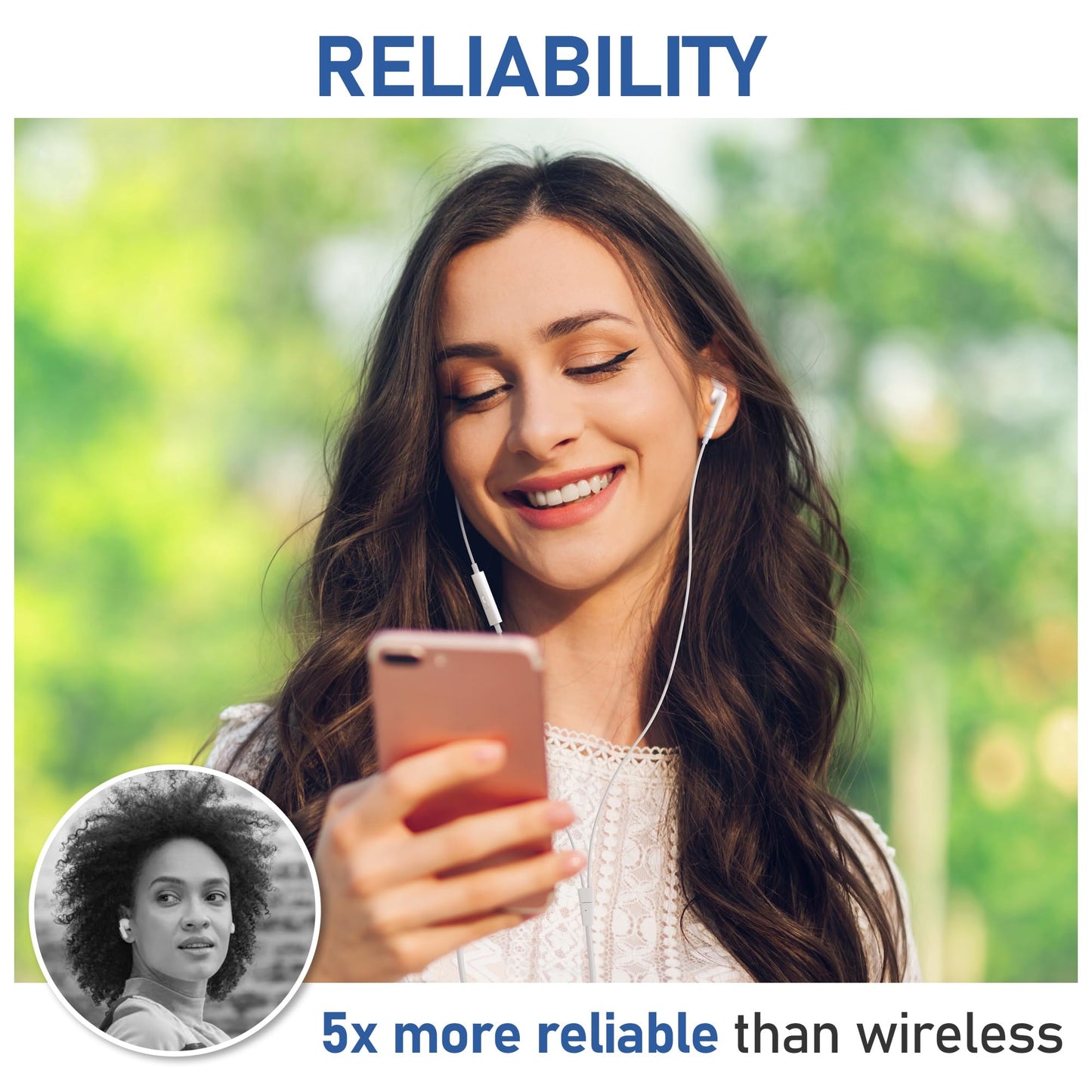 LUDOS ZENITH Wired Earbuds in-Ear Headphones, 2 Years Warranty, Earphones with Microphone, Corded for 3.5mm Jack Ear Buds for iPhone, Samsung, Computer, Laptop, Kids, School Students, Women, Small Ear