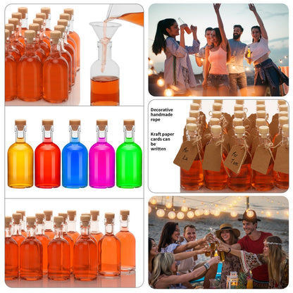 eispap 12Pcs 1.7OZ Mini Glass Liquor with Lids Small Glass Wine Bottles Reusable Empty Alcohol Bottles for Christmas Birthday Weddings Party Favors 50ML (12)