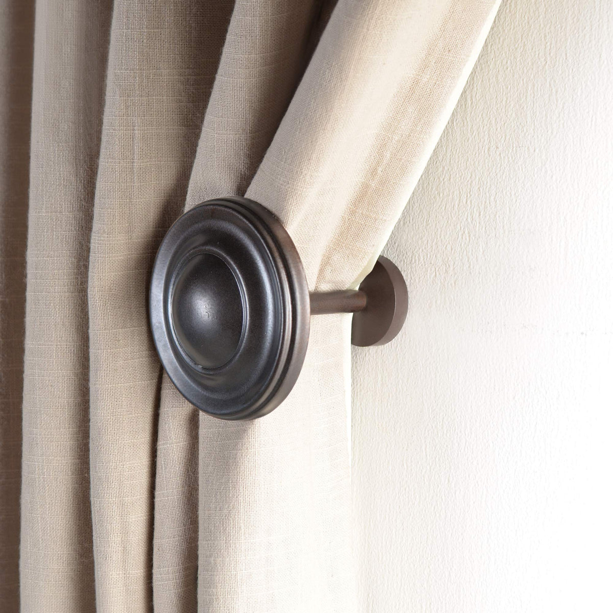 Deco Window Holdback/Curtain Tieback (Set of 2) Spin Medallion Brown Oil Rubbed