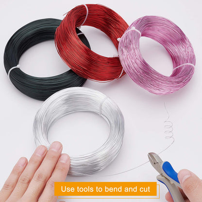 BENECREAT 22 Gauge Silver Aluminum Wire - 918FT Bendable Metal Wire for Jewelry Making, Beading, Sculpting, DIY Crafts