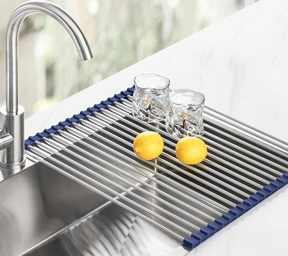 Tomorotec 21" x 15.5" Roll Up Dish Drying Rack Over Sink Drying Rack Sink Cover