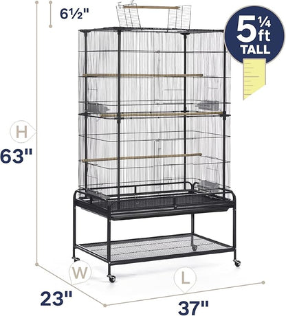 Prevue Pet Products Playtop Flight Bird Cage with Stand - F085, Black
