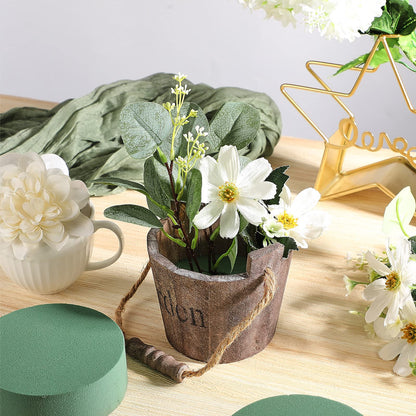 Lounsweer 24 Pcs Floral Foam Blocks 4.72 x 1.57 Florist Floral Round Foam Blocks Dry and Wet Green Foam for Flower Arrangement Fresh and Artificial Flowers Wedding Party Decoration Supplies