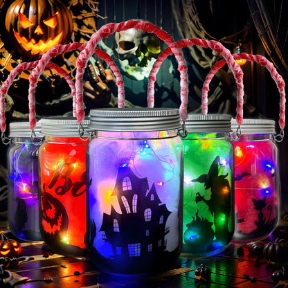 RBONIGHT 6PCS Halloween Lantern Craft Kit, Craft for Kids Age 6-8,8-12, DIY Decorations Art Project, Creative Activities for Party, Halloween Toys for Basket Stuffers Gifts