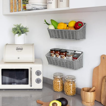 GRANNY SAYS Wicker Hanging Basket, 2 Pack Storage Baskets