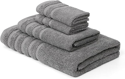 Modern Threads Oxford 6-Piece 100% Cotton Towel Set – Yarn Dyed Jacquard &
