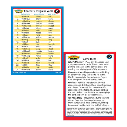 Super Duper Publications | Sequencing Regular and Irregular Verb Tenses Fun Deck | Early Reader and Grammar Flash Cards | Educational Learning Materials for Children