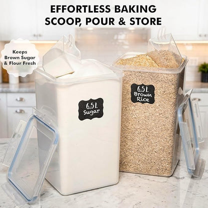 WHITE FEATHER SUPPLIES 2 PC Large Flour Sugar Storage Containers