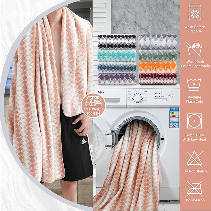 4 Piece Extra Large Bath Towel Set Oversized Bath Sheet 35"x70" Bathroom Towel