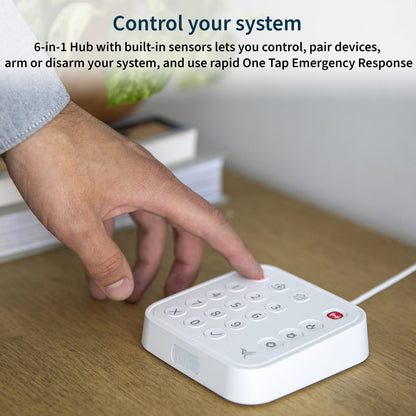 Arlo Home Security System - Alarm System with Wired Keypad Sensor Hub, 5 8-in-1 Sensors & Yard Sign - No Contract Required - DIY Installation - White, SS1501