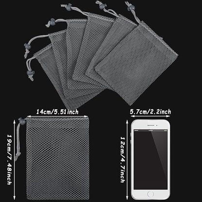 TecUnite 10 Pcs Mesh Bags Drawstring Laundry Bags Large Nylon Mesh Gift