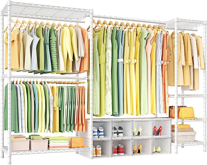 Ulif E10 Clothes Rack（With Stretchable Hanger Rod）Freestanding Clothing Racks