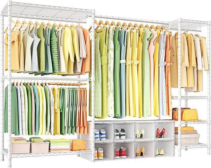 Ulif E10 Clothes Rack（With Stretchable Hanger Rod）Freestanding Clothing Racks