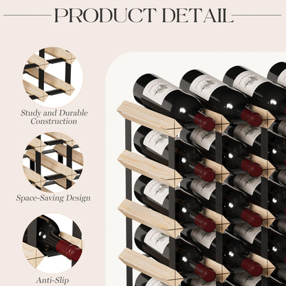 Urban Deco Wooden Wine Rack Countertop- Stylish Wine Racks for Cabinets, Perfect for Organizing and Displaying Your Wine Collection, Sturdy & Space-Saving Wine Storage Solution(42 Bottles)