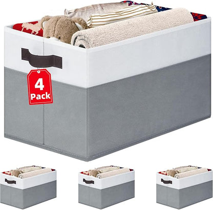 4 Pack Large Closet Storage Baskets Bins