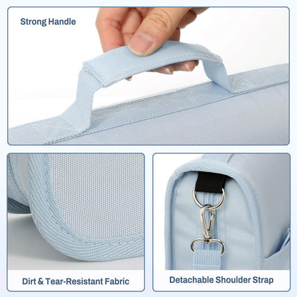 SUNEE Zipper Binder 3 Ring, 3 Inch O-Ring with Handle and Shoulder Strap, 600-Sheet Capacity, 5-Tab Expanding File Folder, Multi-Pockets for Middle School Organizer Binder with Zipper, Dusk Blue