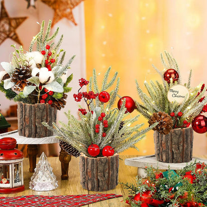 6 Pcs Wooden Vases for Centerpieces, Wood Flower Vase Rustic Tree Stump Planter Pots for Woodland Party Wedding Window Home Farmhouse Christmas Table Decor