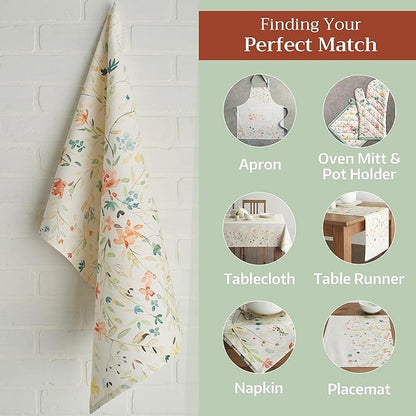 Maison d' Hermine Kitchen Towels Set of 2 100% Cotton 27.50" x 20" Reusable