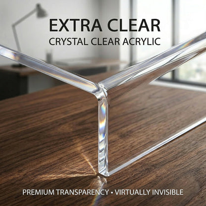 Japard Acrylic Monitor Stand, Premium Large Monitor Riser 20 inch, Crystal Clear Acrylic Computer Stand Laptop Desk Stand for Home Office Printer TV Screen Keyboard Storage