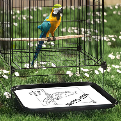Bird Cage Paper Liners, Bird Cage Liners, 200pcs Disposable Paper Cage Liners for Birds, Pre-Cut Large Bird Cage Liners for Parrot, Parakeet, Conure, Cockatiel, 17 X 11 inch, White