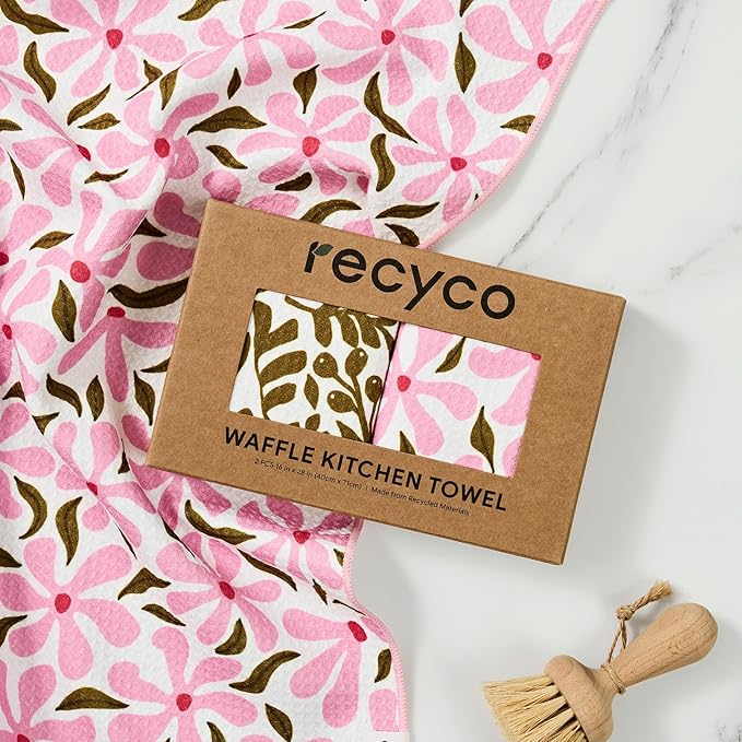 RECYCO Waffle Kitchen Towel Set of 2