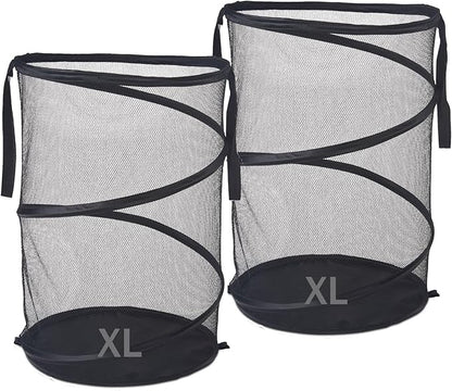 Seiritex 2Pcs Mesh Popup Laundry Hamper 115L Extra Large Collapsible Laundry