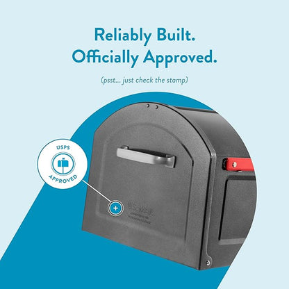 Architectural Mailboxes 950020P-10 Centennial Post Mount Mailbox, Extra Large, Pewter | Galvanized steel build for outside with rust-resistant powder-coat finish and a magnetic door closure. USPS approved.