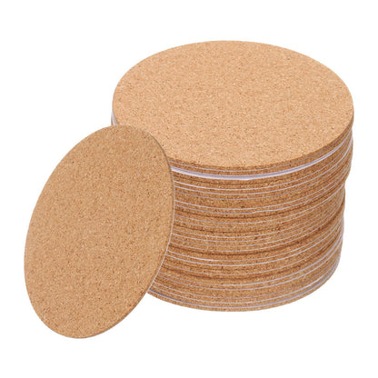 uxcell 60pcs Cork Coasters for Drink, 3.75 Inch Round Drink Coaster Heat Resistant Bar Coasters for Wine Glasses Cups Mugs Home Tabletop Decoration